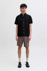 Jack & Jones Camisa regular fit lino negro