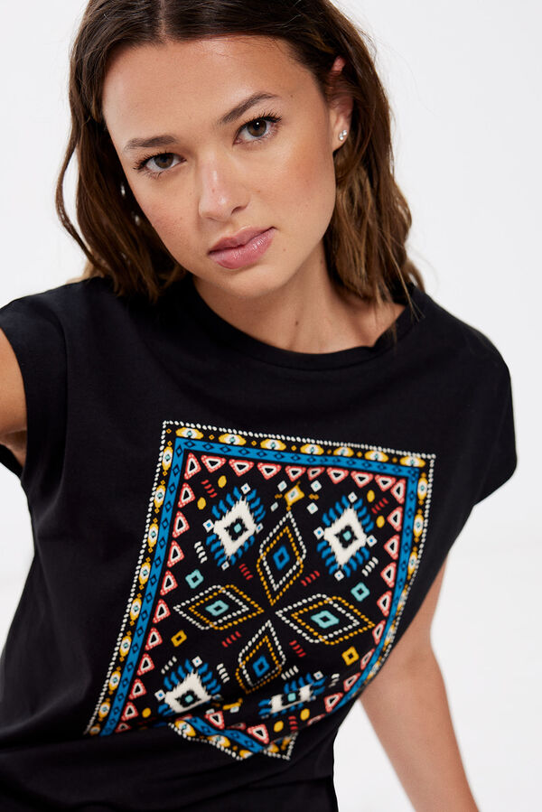 Springfield Camiseta gr&aacute;fica escote espalda amarillo