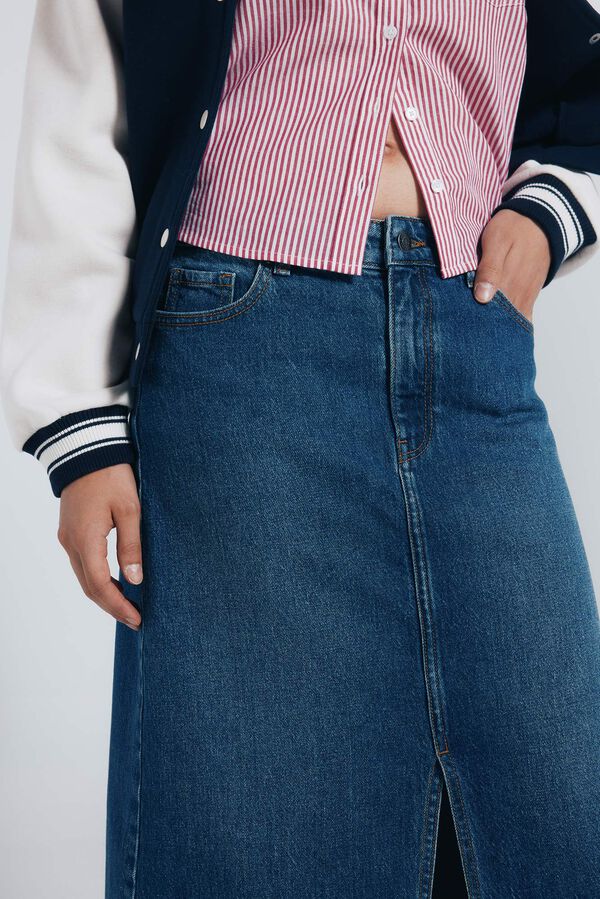 Springfield Falda midi vaquera azul