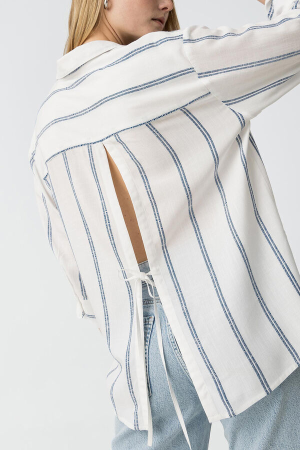 Tiffosi Camisa listrada riscas  branco