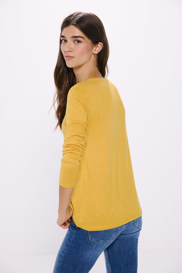 Springfield Camiseta crochet hombros amarillo