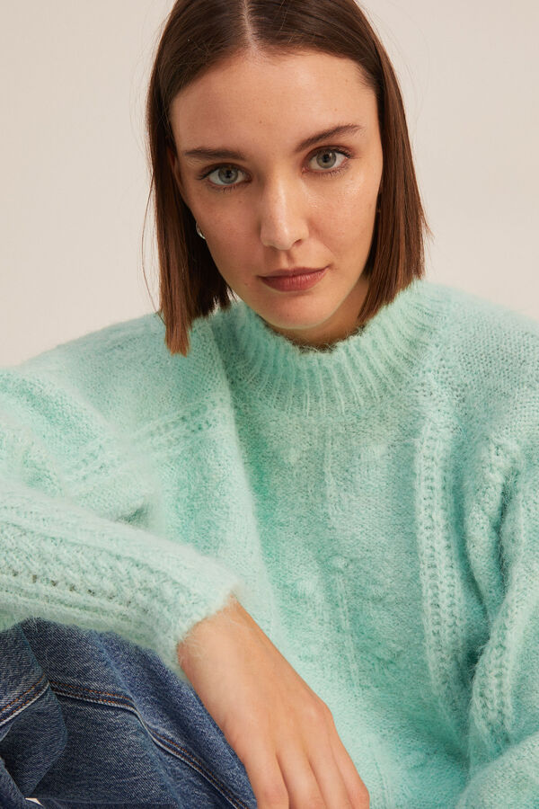Springfield Jersey Cable Knit Relieves verde