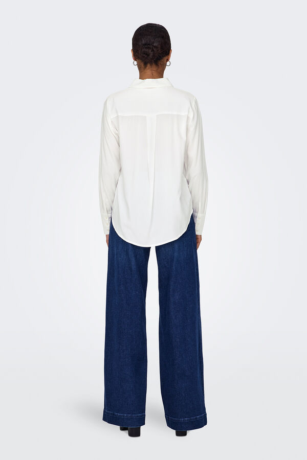 Only Camisa fluida de manga larga blanco