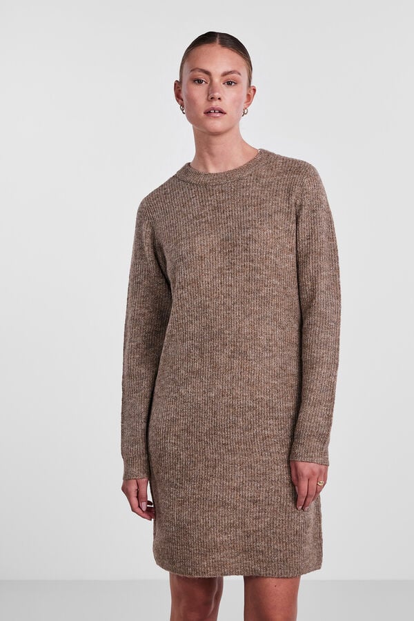 Pieces Vestido curto de malha cru