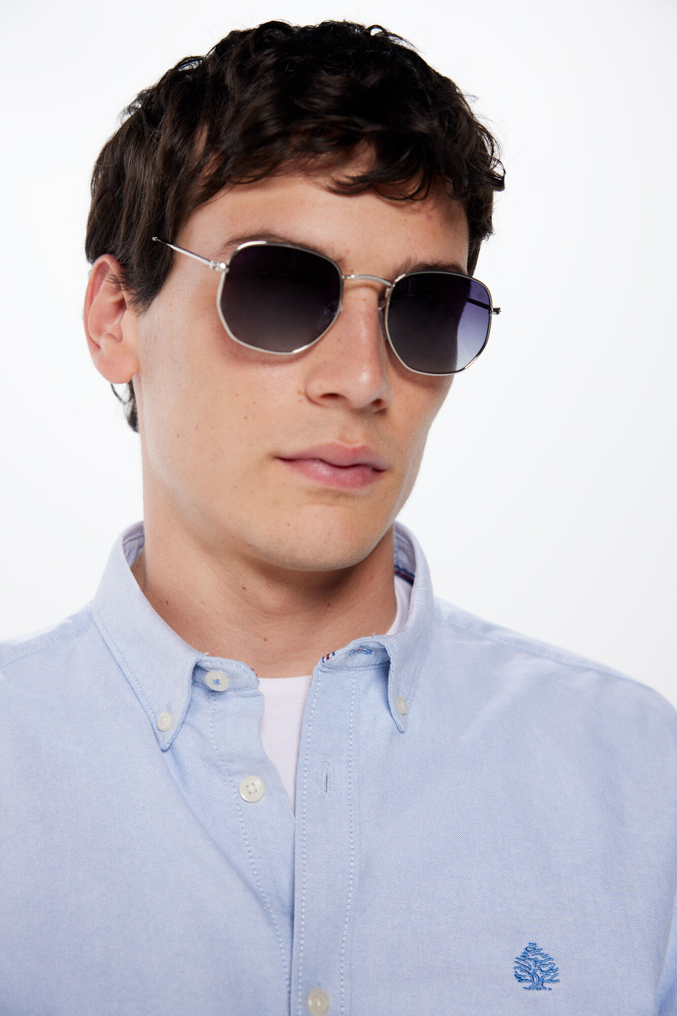 Springfield &Oacute;culos de sol met&aacute;licos forma hexagonal