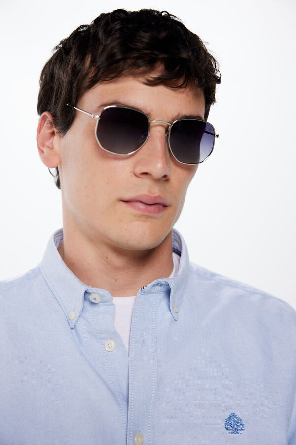 Springfield Gafas de sol met&aacute;licas forma hexagonal gris