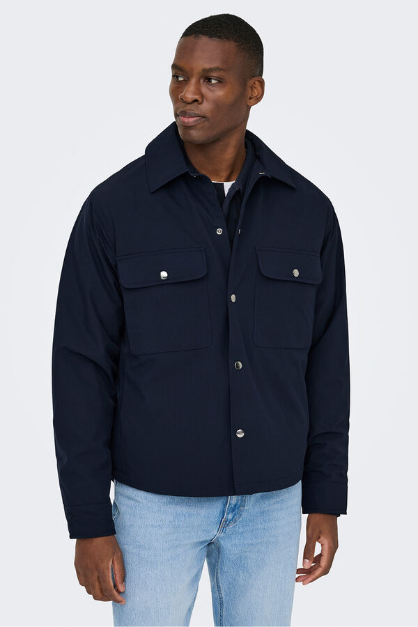 Only & Sons Sobrecamisa manga comprida. azul