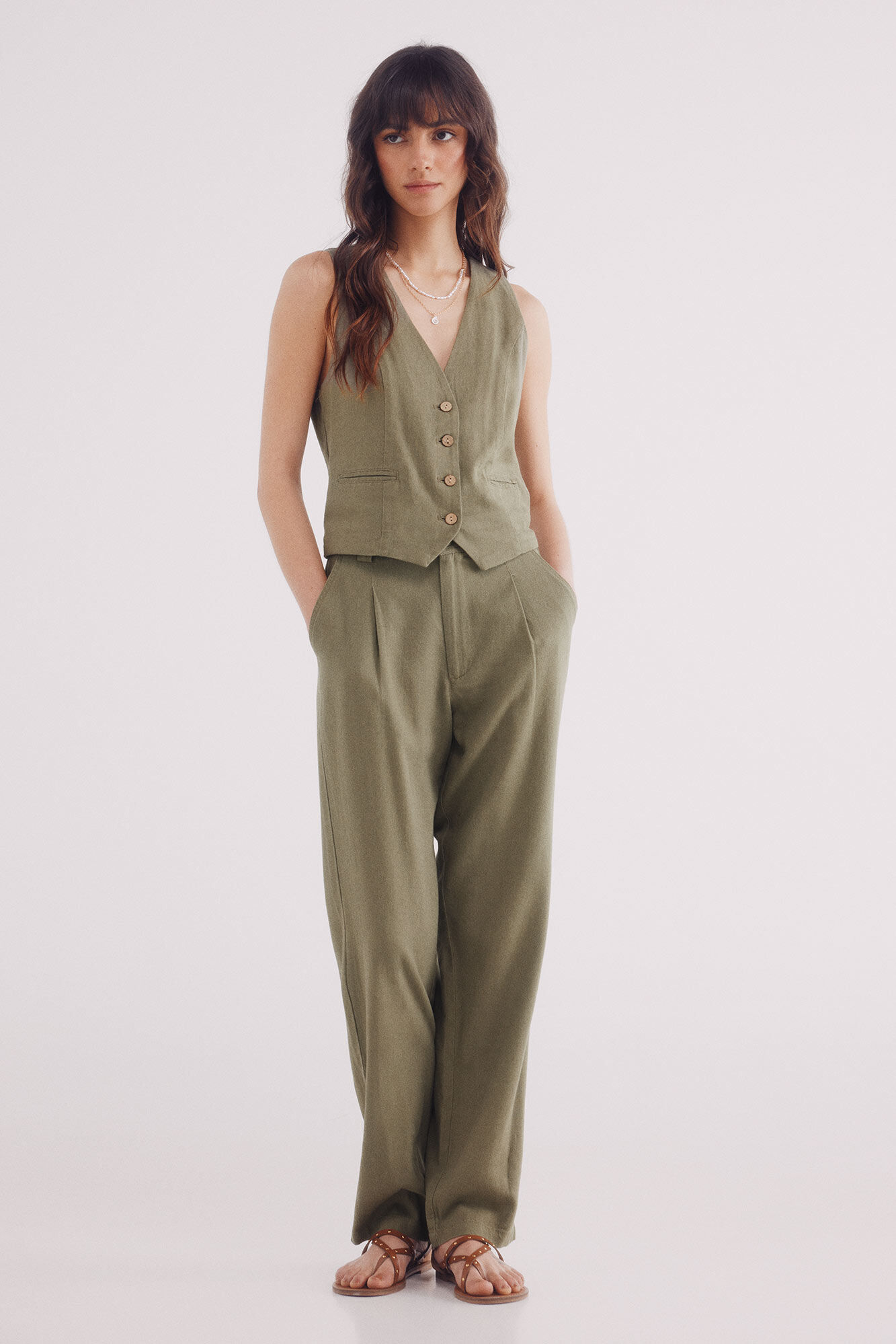 Springfield Chaleco botones lino