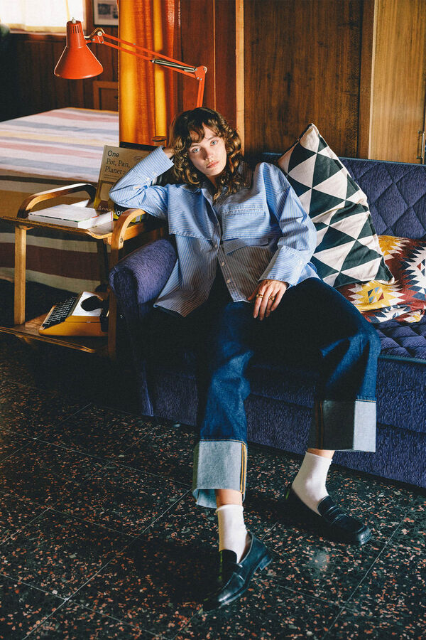 Oxxo Camisa riscas azul