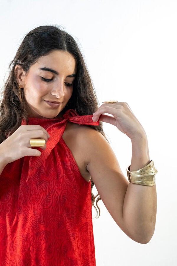 Cul Sac Vestido curto gola halter castanho