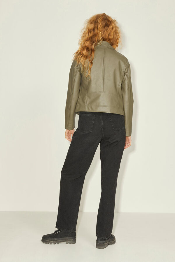 Jack & Jones Casaco estilo biker de efeito pele verde