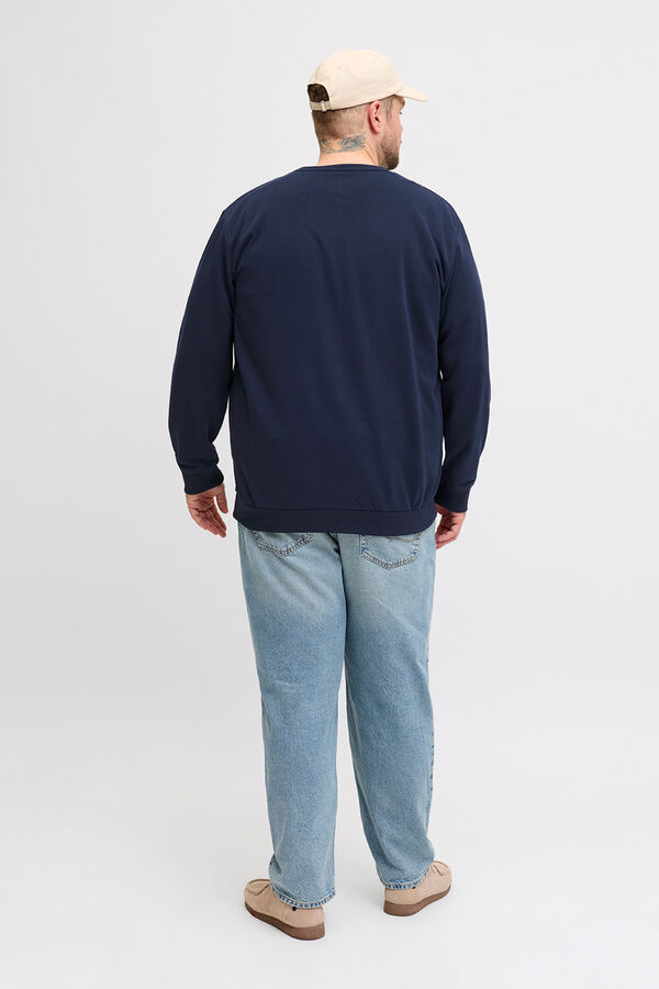 Jack & Jones PLUS Sudadera b&aacute;sica manga larga azul