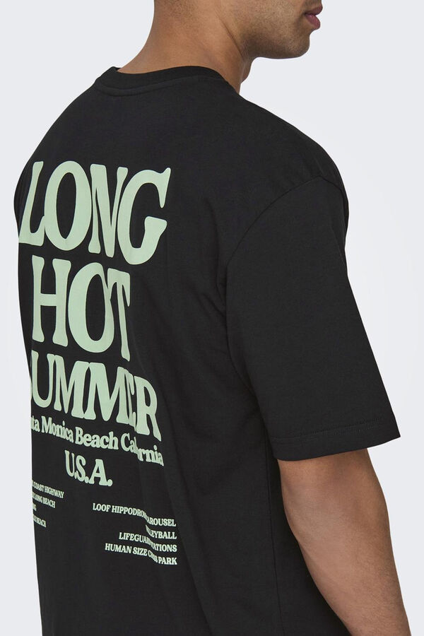 Only & Sons Camisola de manga curta texto preto