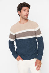 Trendyol Jersey estructura bicolor beige