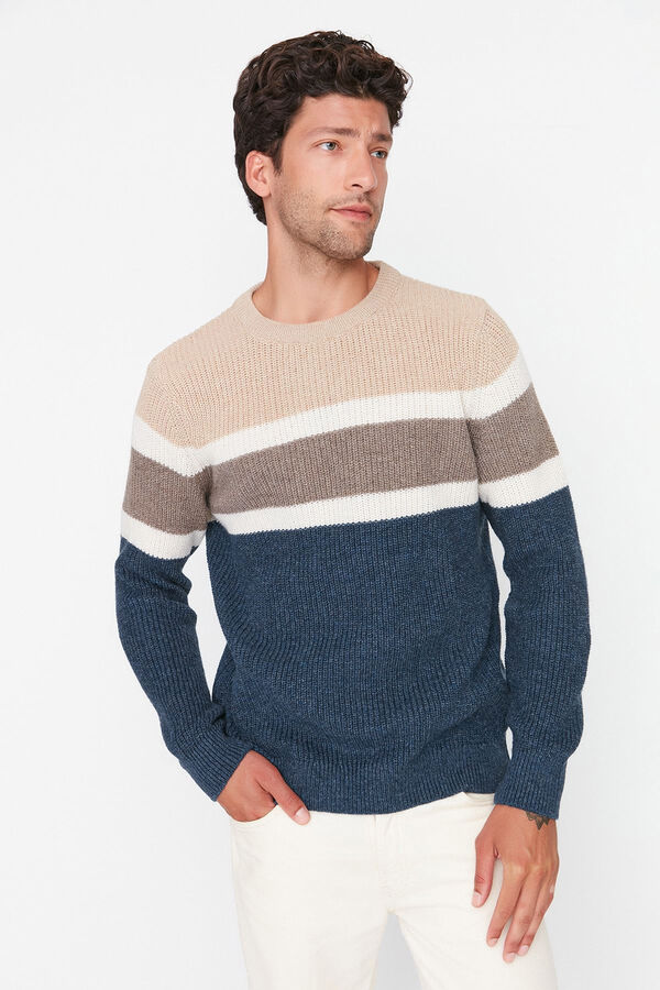 Trendyol Jersey estructura bicolor beige