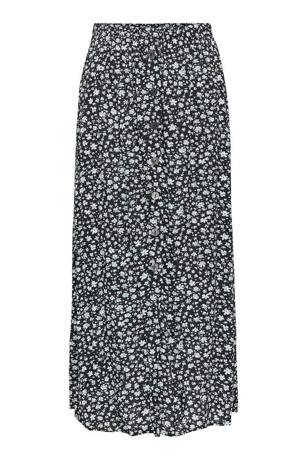 Only Falda midi botones frontales verde