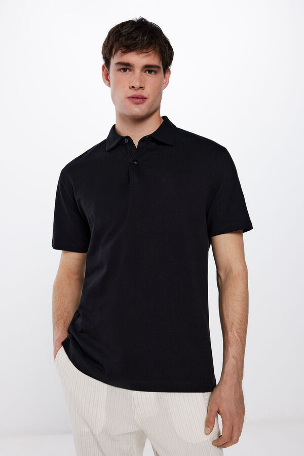 Springfield Polo piqu&eacute; estructura relax negro