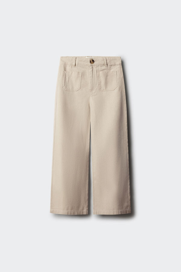 Springfield Kids Cal&ccedil;as culotte de linho para menina bege