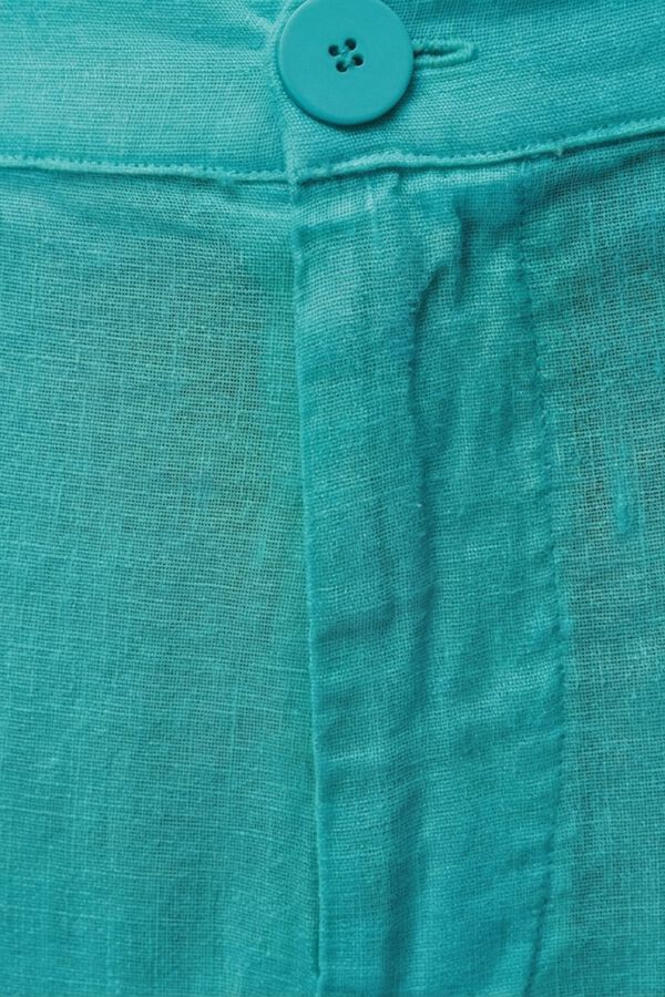 Systemaction Cal&ccedil;a de linho turquesa