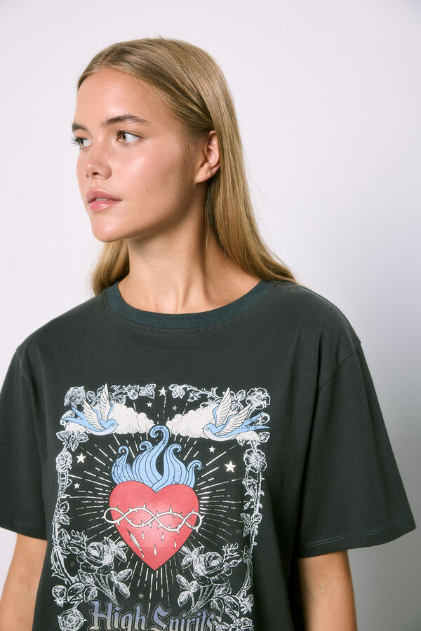 High Spirits Camisa Wild heart cinzento