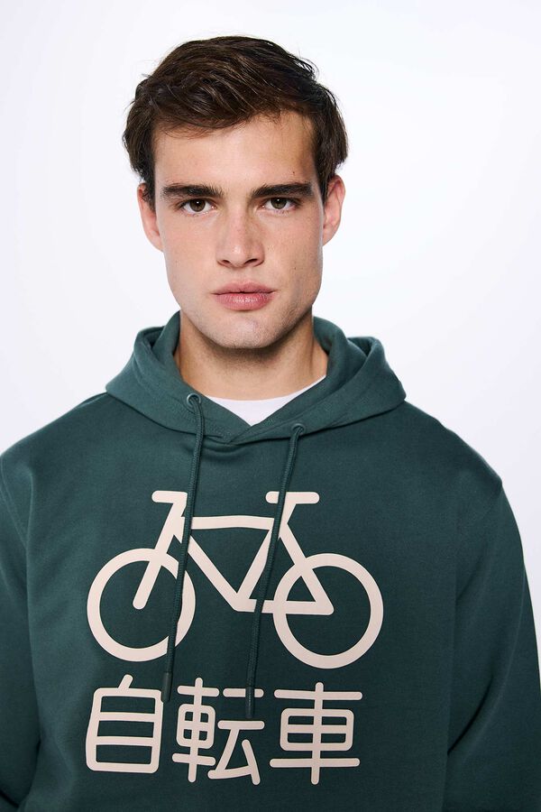 Springfield Sudadera capucha bici Jap&oacute;n verde