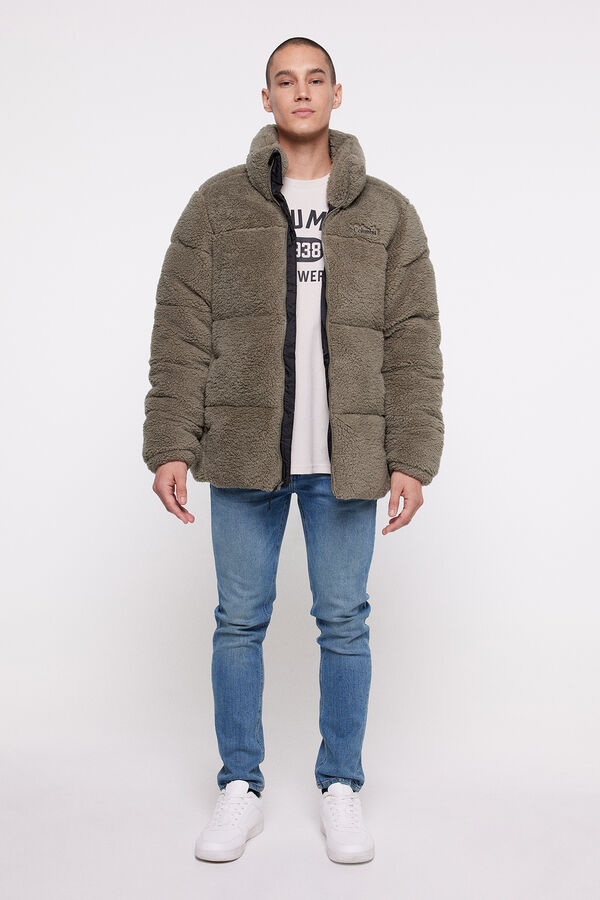 Columbia Chaqueta acolchada de forro polar sherpa Columbia Puffect&trade; para hombre kaki