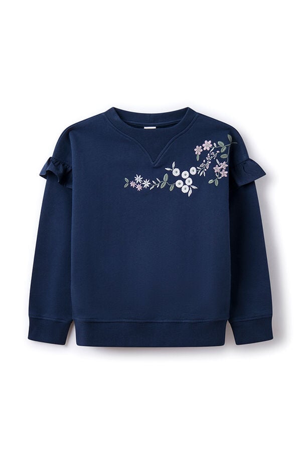 Springfield Kids Sweatshirt folho flores menina azul