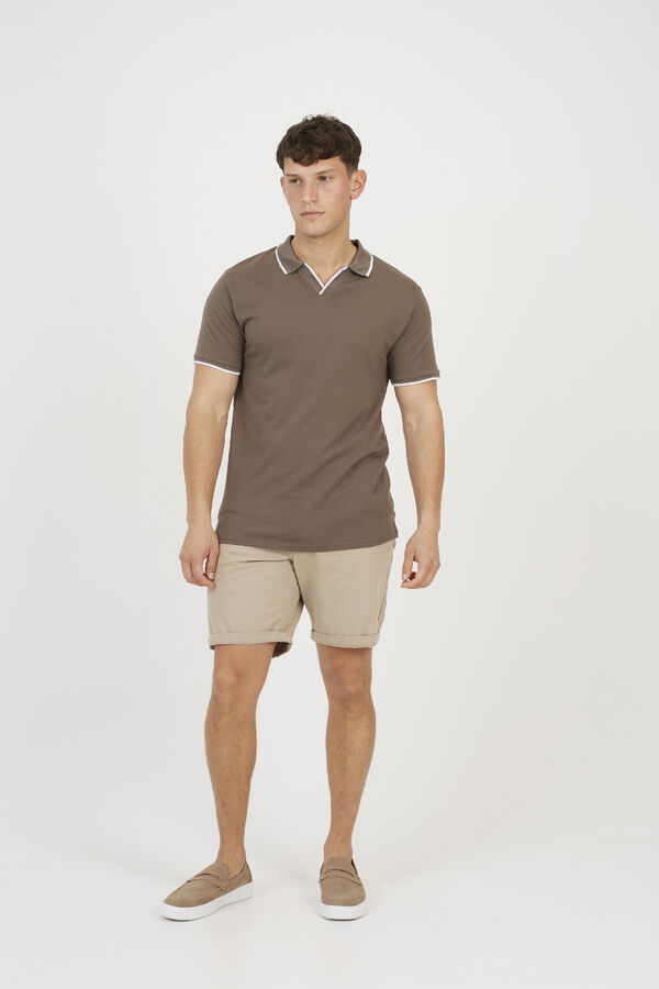 Brave Soul Polo con color en contraste marr&oacute;n