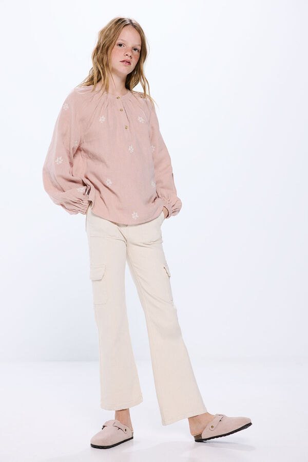 Springfield Kids Blusa bordados ni&ntilde;a rosa