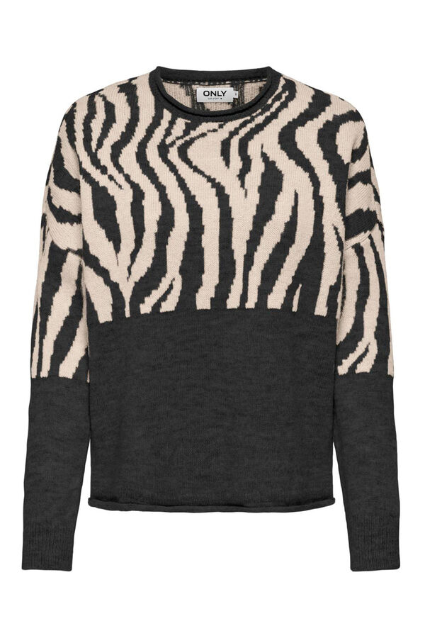 Only Jersey de animal print negro