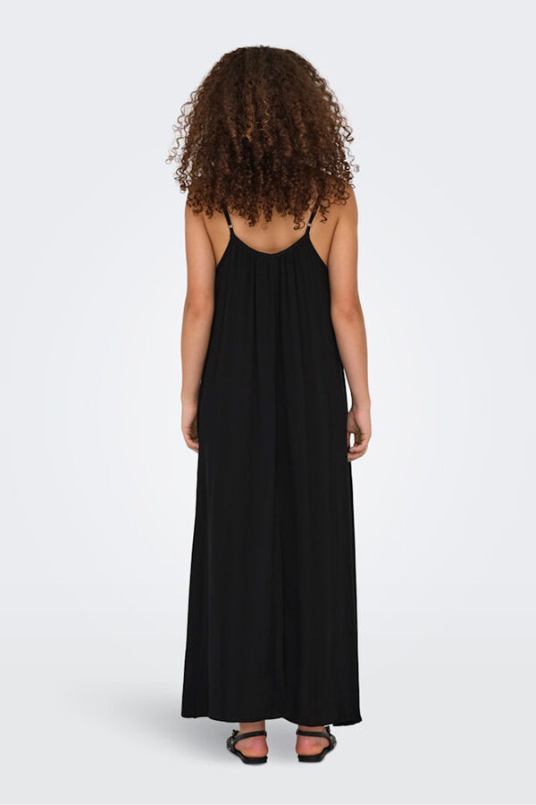 Only Vestido comprido flu&iacute;do preto