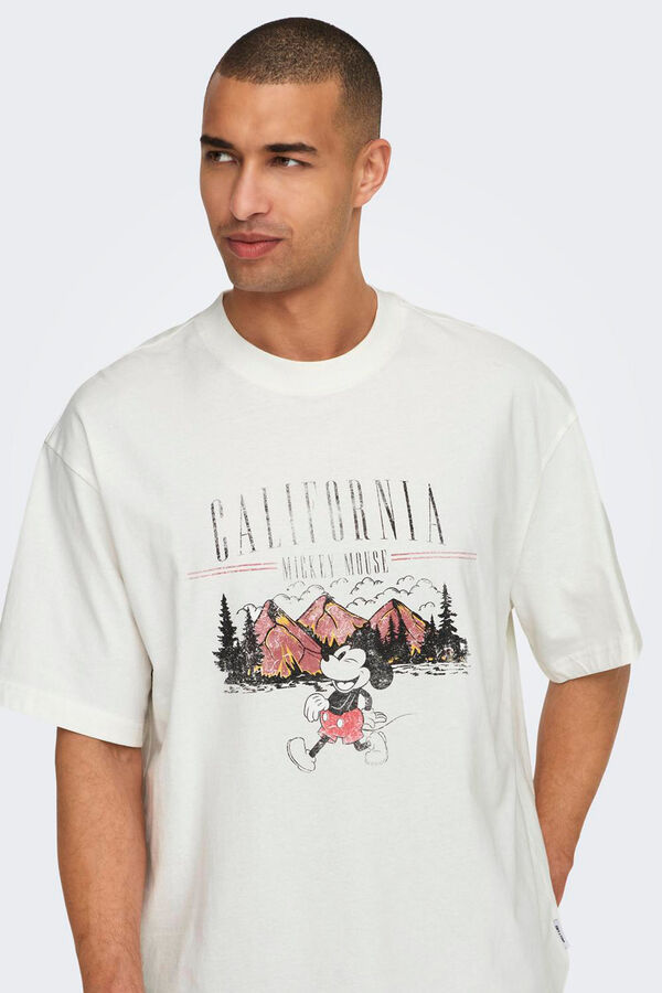 Only & Sons T-shirt com desenho frontal branco