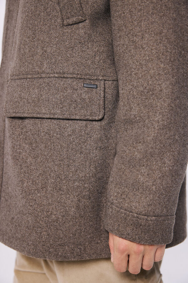 Springfield Parka de efeito l&atilde; capuz cru