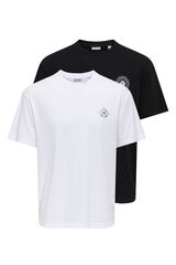 Only & Sons Pack 2 camisetas Jap&oacute;n negro