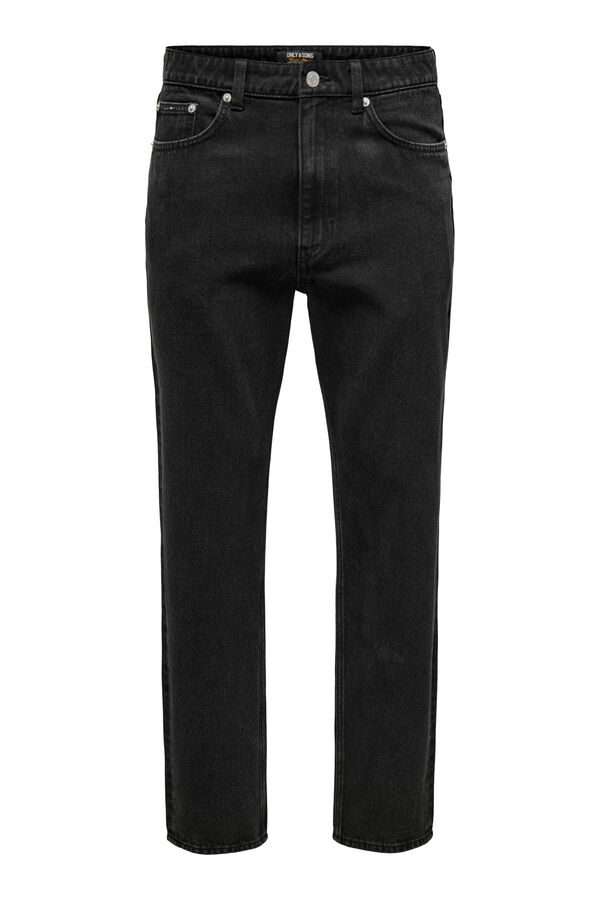 Only & Sons Cal&ccedil;a jeans reta preto