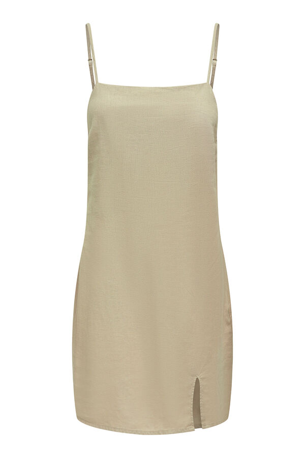 Only Vestido curto de linho bege