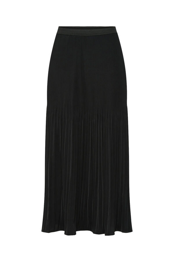 Pieces Saia plissada preto