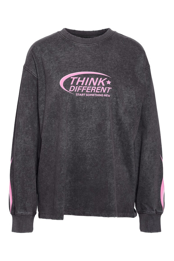 Noisy May Sweatshirt com efeito desgastado cinzento