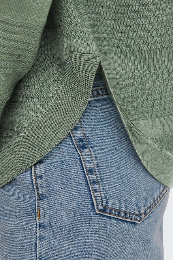 Only Camisola de manga comprida e gola redonda verde