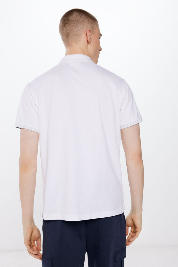 Springfield Polo piqu&eacute; slim fit contrastes blanco