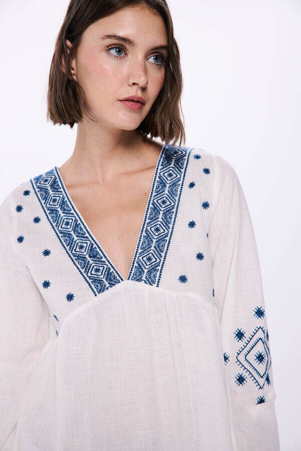 Springfield Blusa bordados blanco