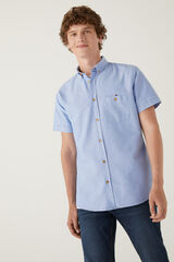 Springfield Camisa manga curta estampada azulado