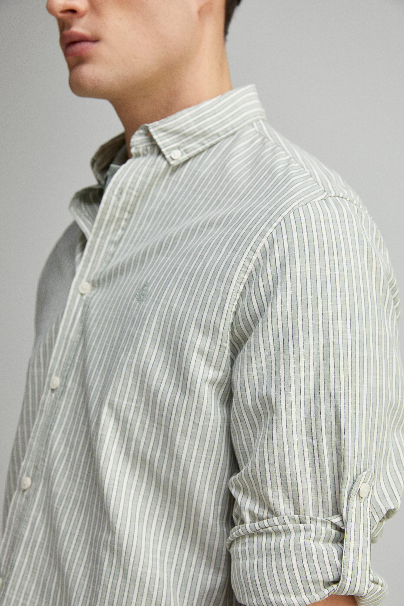 Springfield Camisa rayas algod&oacute;n slub