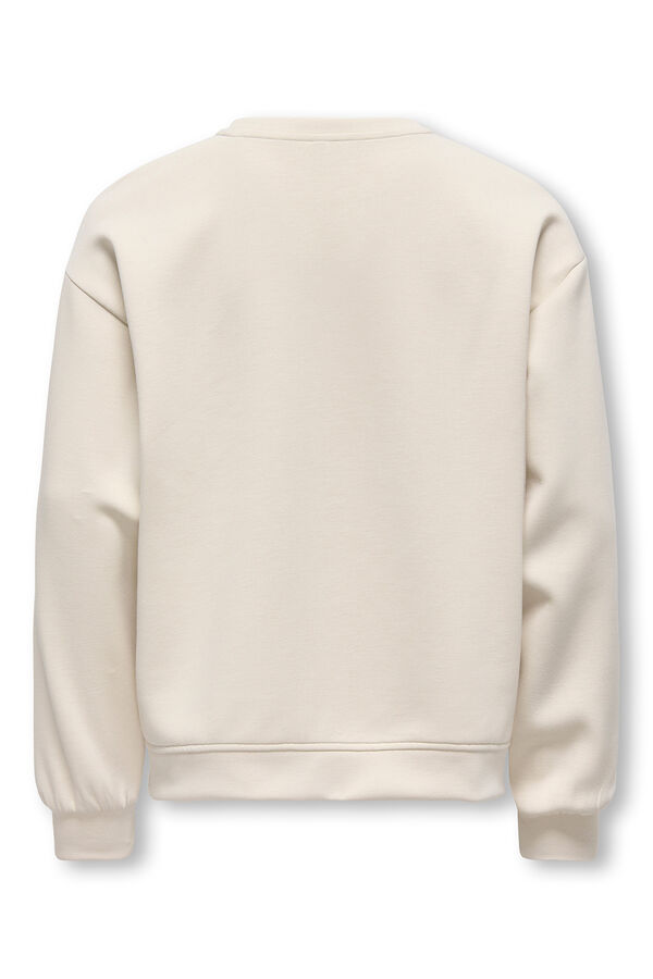 Only Girls Sweatshirt com gola redonda bege