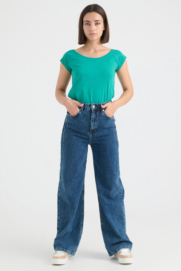 Inside Camiseta B&aacute;sica Cuello Redondo verde