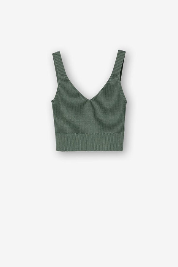 Tiffosi Top de Punto Cropped verde