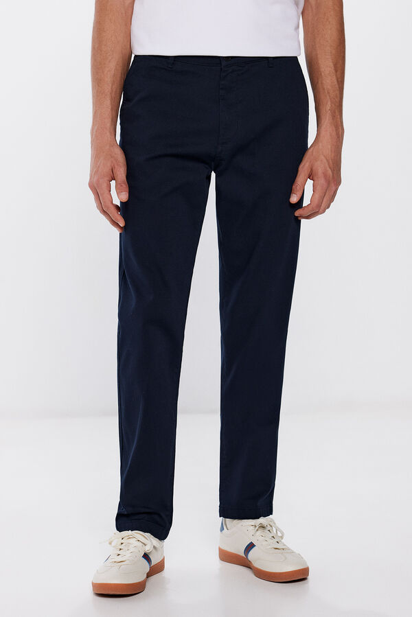 Springfield Calças chino cor corte comfort slim fit azul