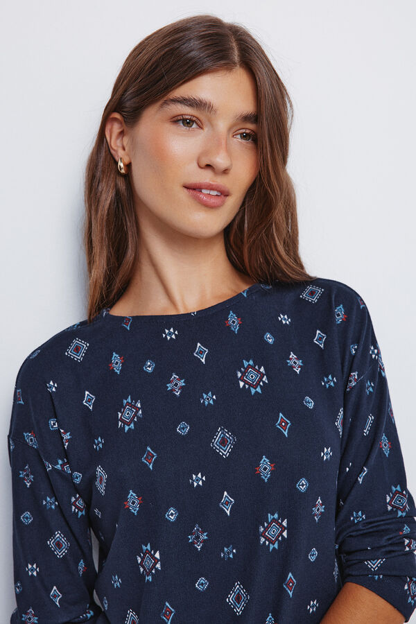 Springfield Camiseta estampada combinada azul