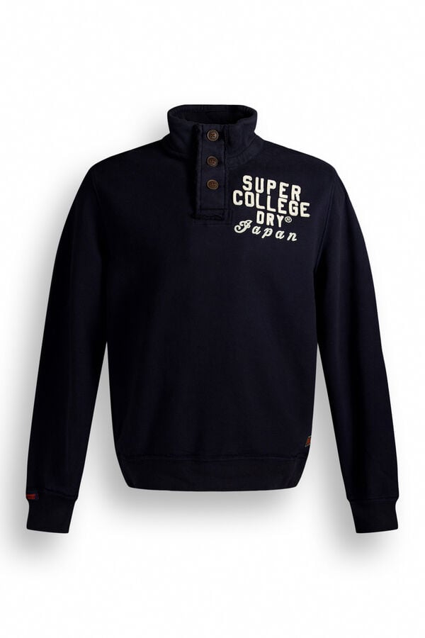 Superdry Abrigo Cuello Panadero azul