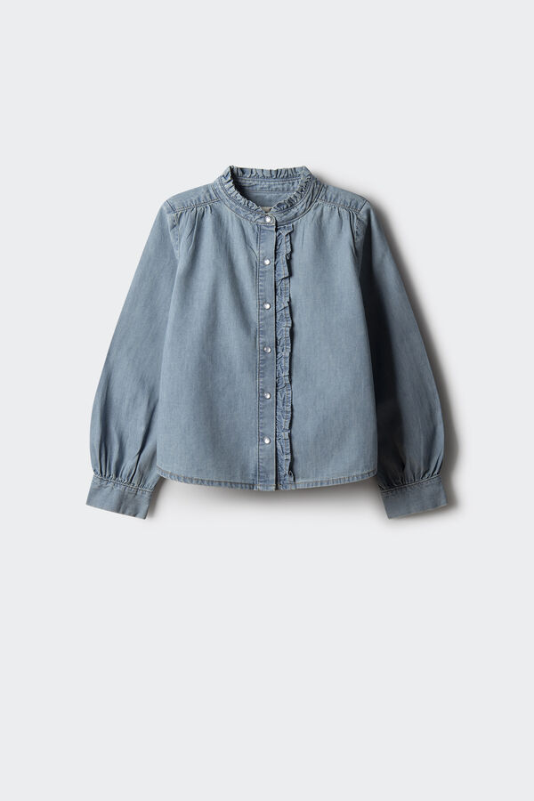 Springfield Kids Blusa denim ni&ntilde;a azul